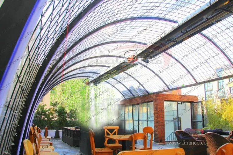 نمونه نصب گرماتاب رستوران و فضای باز